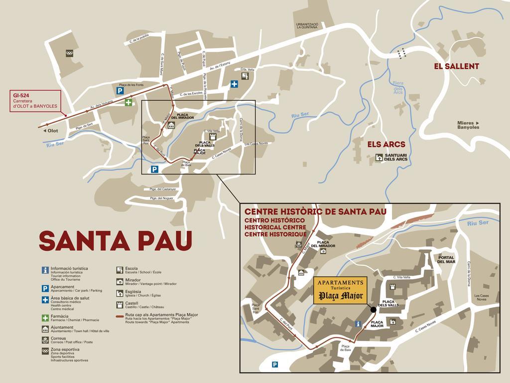 Allotjaments Placa Major-Grevol Санта Пау Екстериор снимка